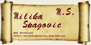 Milika Špagović vizit kartica